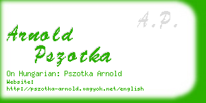 arnold pszotka business card